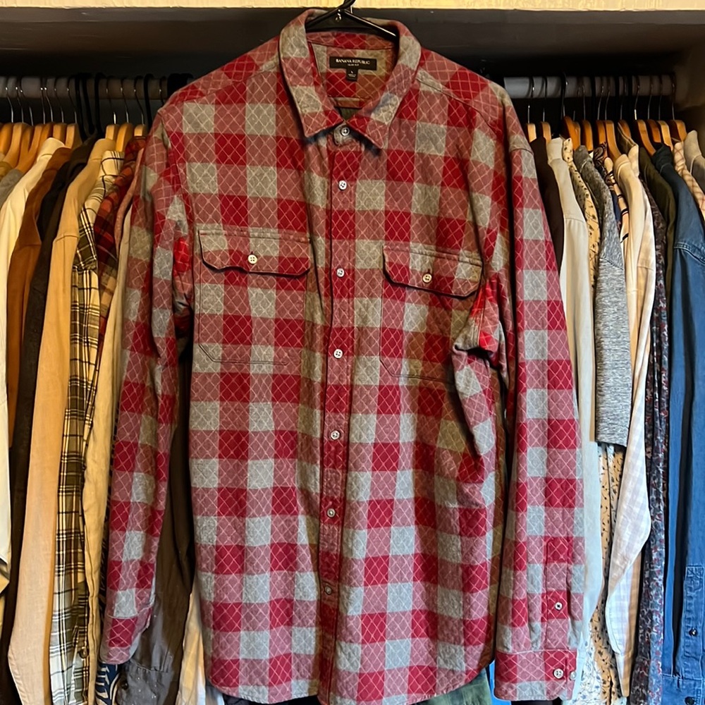 Banana Republic Slim Fit Quilted Print Overshirt